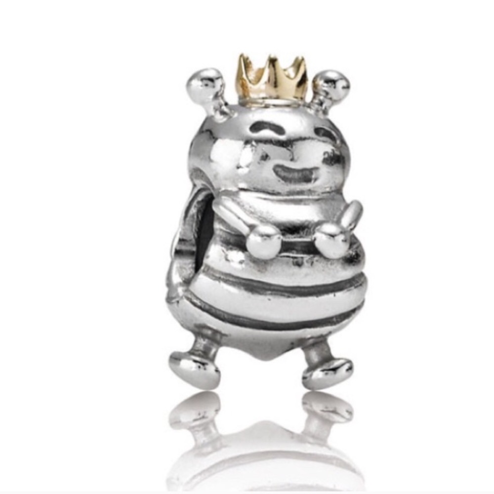 Pandora Retired Queen Bee 14k Gold Charm Authentic ALE Sterling Silver